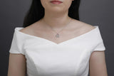 925S Silver Diamond Pendant Chain Necklace