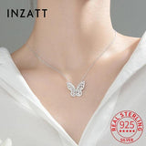 925 Silver Zircon Butterfly Choker Necklace Fine Jewelry