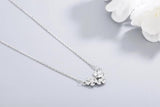 925S Silver Flower Diamond Pendant Necklace