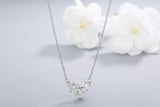 925S Silver Flower Diamond Pendant Necklace