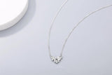 925S Silver Flower Diamond Pendant Necklace
