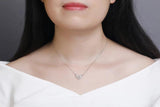 925S Silver Flower Diamond Pendant Necklace
