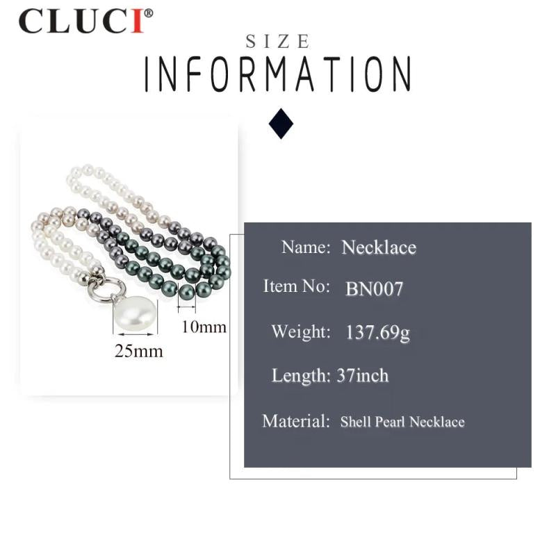 Shell Pearl Necklace Beads Sweater Chain Necklace
