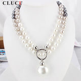 Shell Pearl Necklace Beads Sweater Chain Necklace