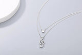 925s Silver Double Pendant Diamond Necklace