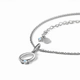 Sterling Silver Letter O Moonstone Pendant Necklace