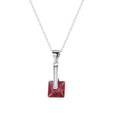 925S Pigeon Red Diamond Pendant Necklace