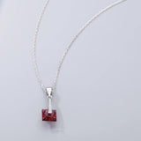 925S Pigeon Red Diamond Pendant Necklace