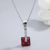 925S Pigeon Red Diamond Pendant Necklace