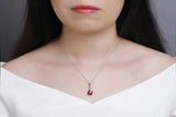 925S Pigeon Red Diamond Pendant Necklace