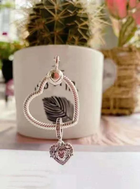 925 Sterling Silver Love Heart Pan Necklace for DIY Jewelry
