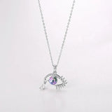 925 Silver Devil's Eye Tears Crystal Pendant Necklace