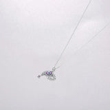 925 Silver Devil's Eye Tears Crystal Pendant Necklace