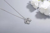 925S Silver Braid Double Girls Diamond Pendant Necklace
