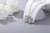 925S Silver Braid Double Girls Diamond Pendant Necklace