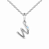 Sterling Silver W Moonstone Pendant Necklace