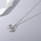 925s Sterling Silver Girl Diamond Necklace