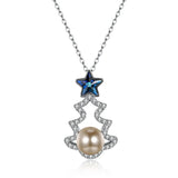925 Silver Pendant Necklace Crystals Star Tree Zircon Necklaces