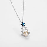 925 Silver Pendant Necklace Crystals Star Tree Zircon Necklaces