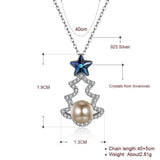 925 Silver Pendant Necklace Crystals Star Tree Zircon Necklaces