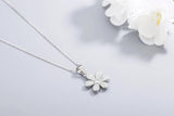 925s Silver Diamond Flower Pendant Women Necklace
