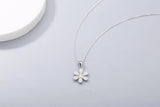 925s Silver Diamond Flower Pendant Women Necklace