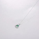 925 Silver Heart Pendant Necklace with Zircons Crystals