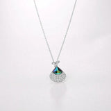 925 Silver Heart Pendant Necklace with Zircons Crystals