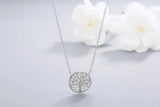 925s Silver Leaves Diamond Pendant Women's Necklace