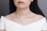 925s Silver Leaves Diamond Pendant Women's Necklace