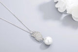 925S Silver Wings Diamond Pendant Necklace