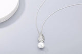 925S Silver Wings Diamond Pendant Necklace