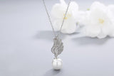 925S Silver Wings Diamond Pendant Necklace