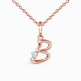 S925 Moonstone 26 Letter Necklace