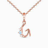 S925 Moonstone 26 Letter Necklace