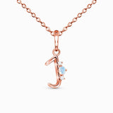 S925 Moonstone 26 Letter Necklace
