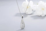 925s Silver Water Drop Diamond Pendant Necklace