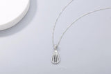 925s Silver Water Drop Diamond Pendant Necklace