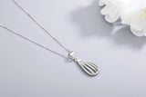925s Silver Water Drop Diamond Pendant Necklace