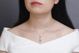 925s Silver Water Drop Diamond Pendant Necklace