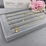 Japanese Korean Silver Crystal Lucky Kitten Pendant Ins Style