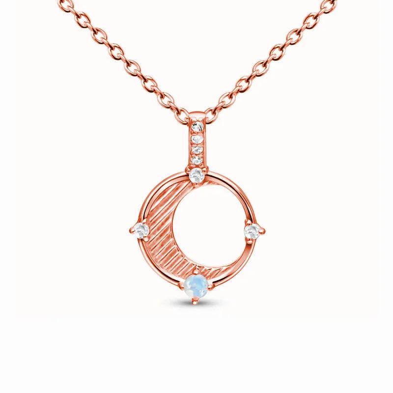 S925 Sterling Silver Moonstone Pendant Necklace