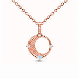 S925 Sterling Silver Moonstone Pendant Necklace