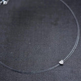 Transparent Double Aprons Crystal Silver Necklace