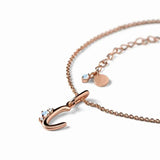 C Moonstone Pendant Rose Necklace 925 Sterling Silver Women's Jewelry