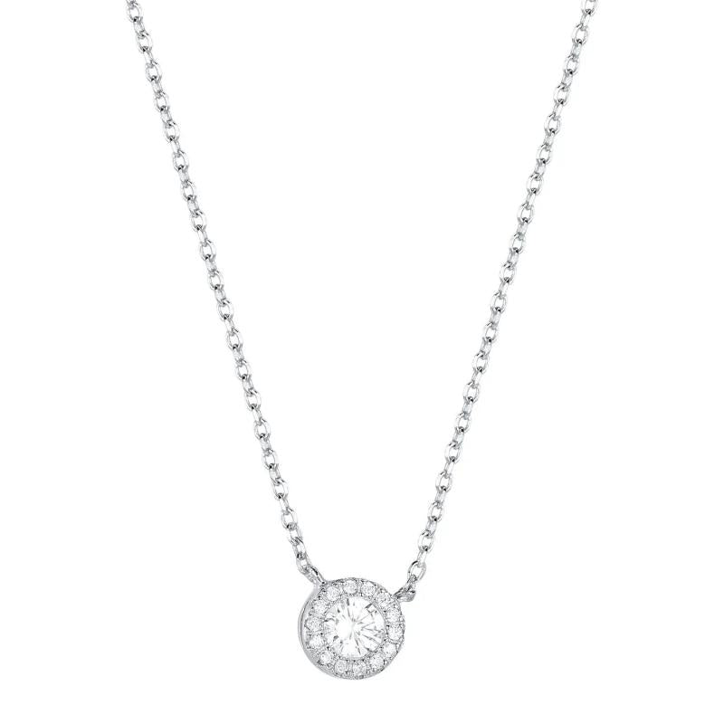 925s Silver Diamond Pendant Necklace for Women