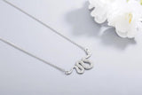 925s Silver Snake Pendant Necklace with Diamond Studded Collarbone