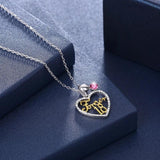 S925 Crystal Heart Forever 18 Pendant 925 Silver Necklace Lady Party Wear