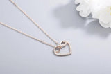 925 Silver Love Infinite Symbol Diamond Rose Pendant Necklace