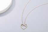 925 Silver Love Infinite Symbol Diamond Rose Pendant Necklace
